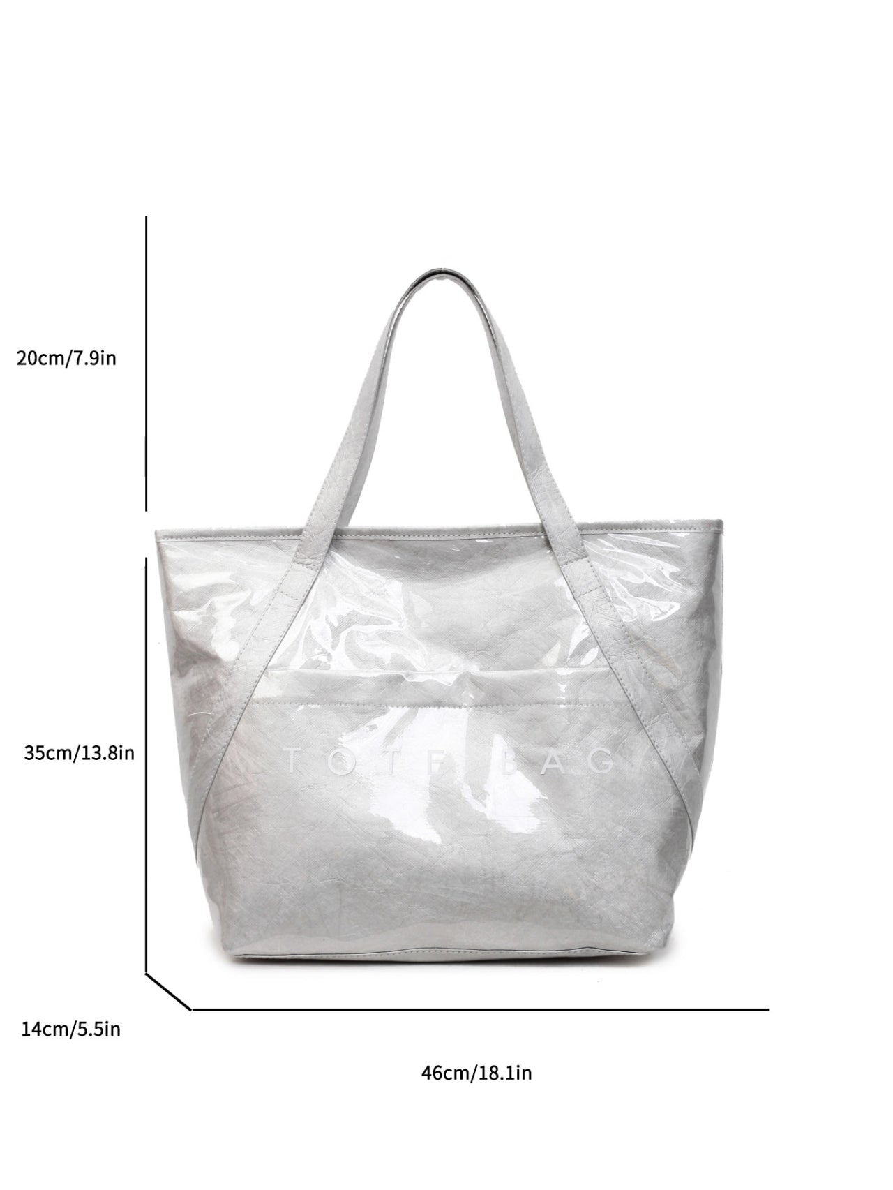 New Fashion Bag Large Capacity Handbag Simple Kraft Paper Shoulder Bag Waterproof Portable Shopping Bag