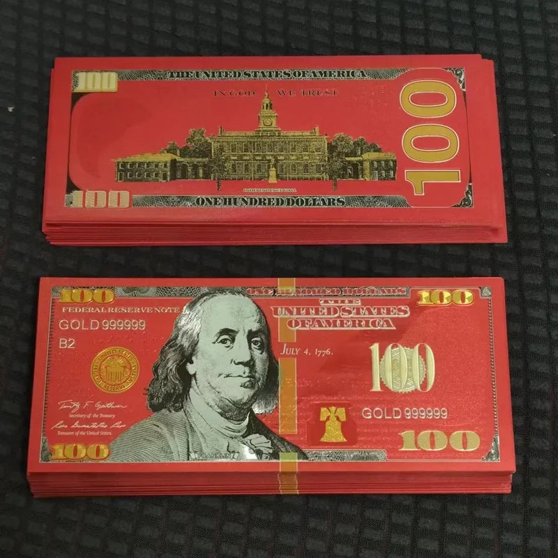 20~100pcs USA 100 Dollars Bills 24k Gold Foil Banknotes USD Money Banknotes Crafts for Collection