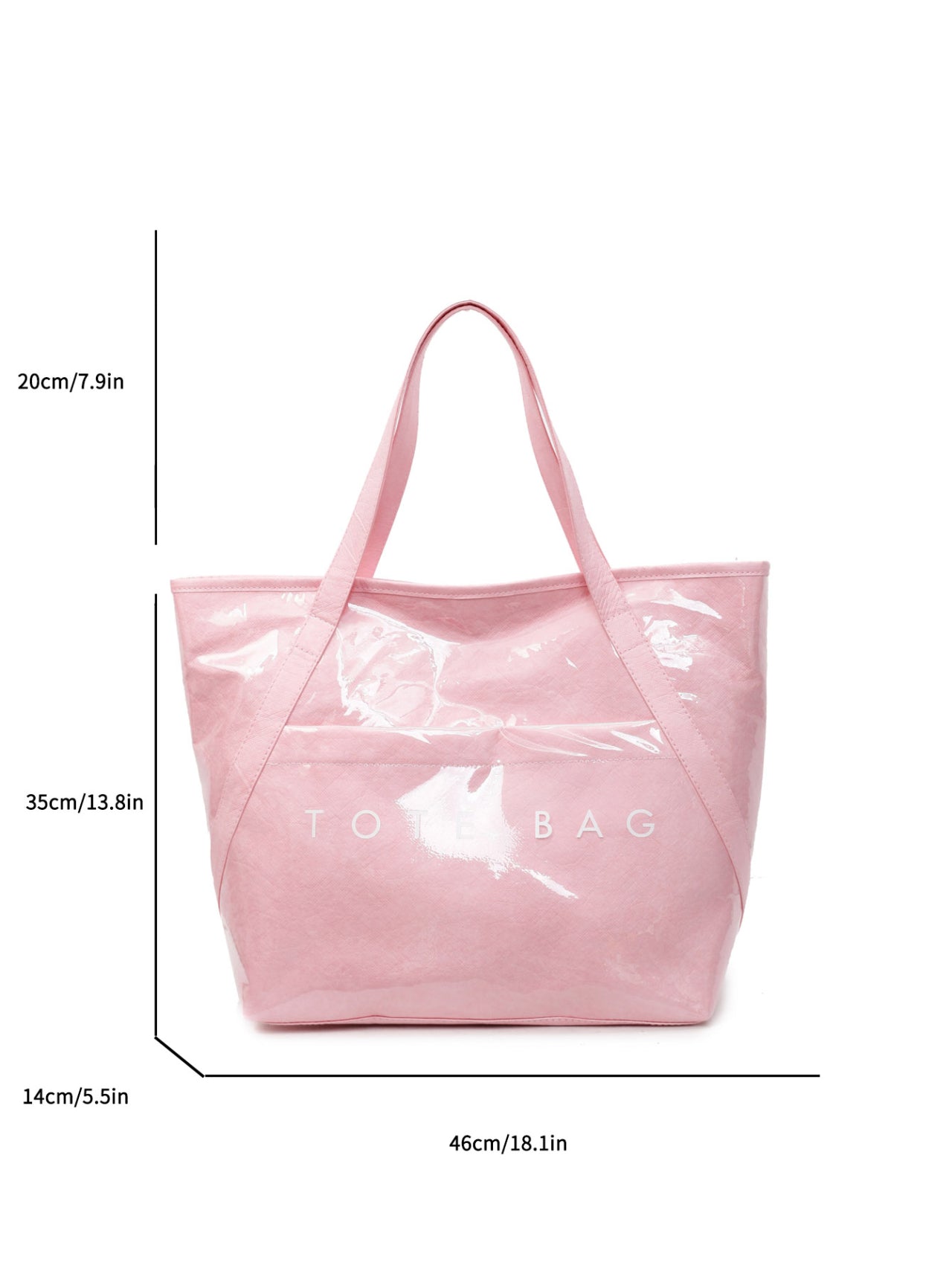 New Fashion Bag Large Capacity Handbag Simple Kraft Paper Shoulder Bag Waterproof Portable Shopping Bag