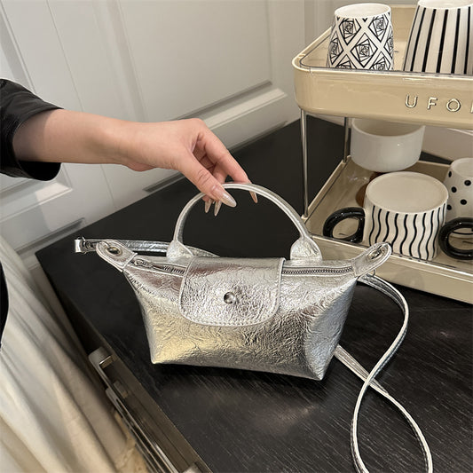 High-Gloss PU Shiny Patent Dumpling Hobo Bag