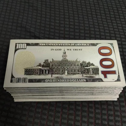 5~100pcs US 100 Dollar Bills 100 Dollars Silver Plated Banknote Collectible Currency Souvenir Business Gifts