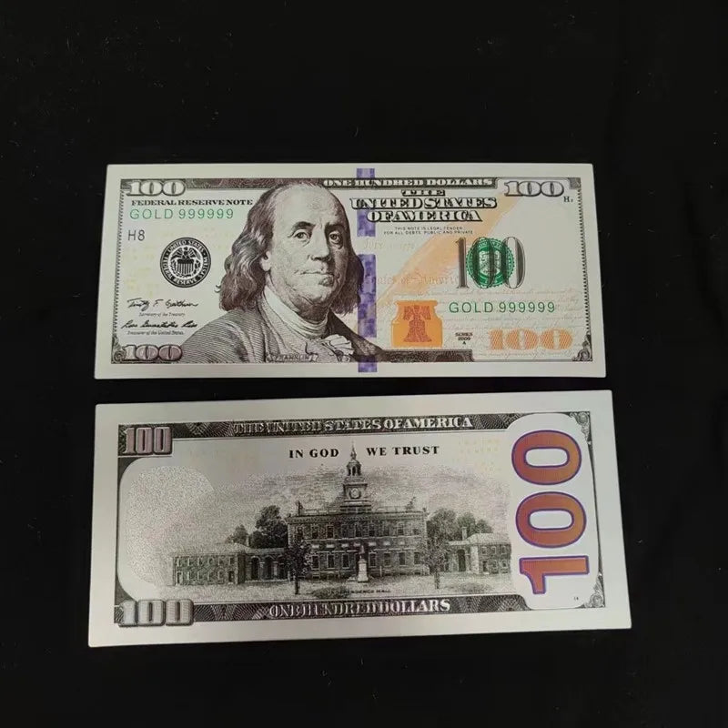 5~100pcs US 100 Dollar Bills 100 Dollars Silver Plated Banknote Collectible Currency Souvenir Business Gifts
