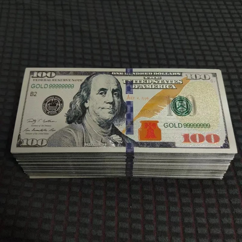 5~100pcs US 100 Dollar Bills 100 Dollars Silver Plated Banknote Collectible Currency Souvenir Business Gifts