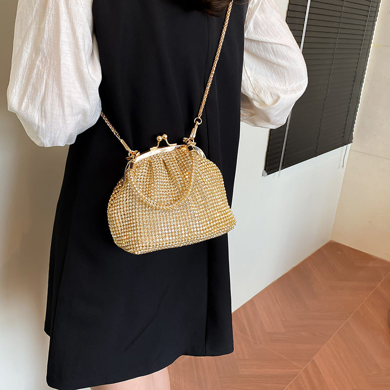 Sparkling diamond-studded women's handbag