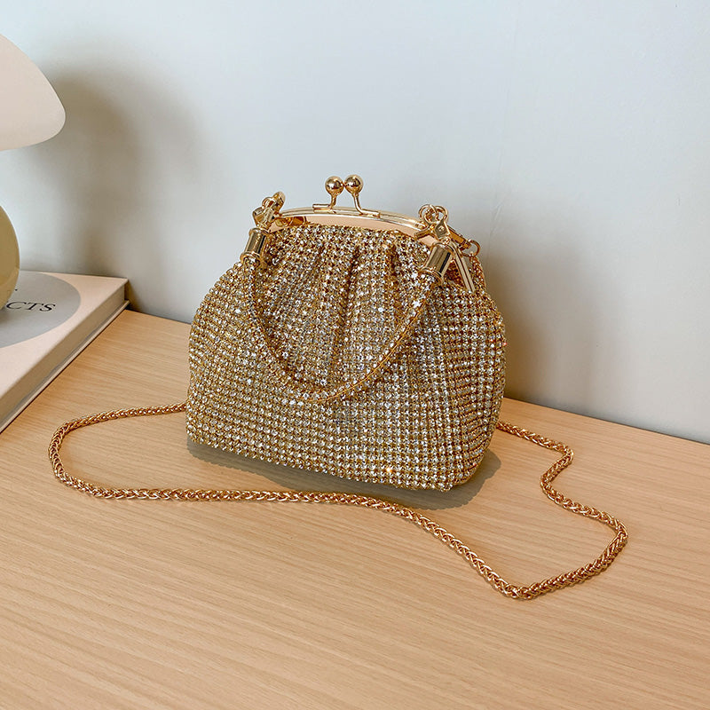 Sparkling diamond-studded women's handbag