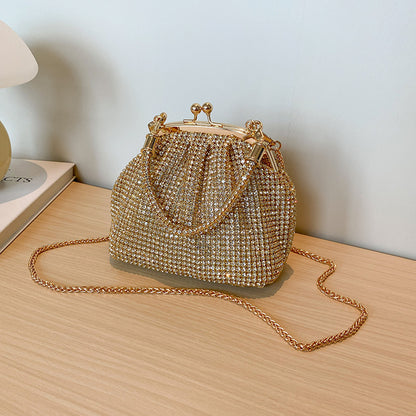 Sparkling diamond-studded women's handbag