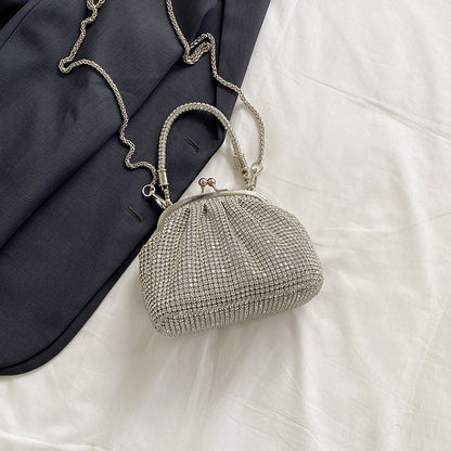 Sparkling diamond-studded women's handbag