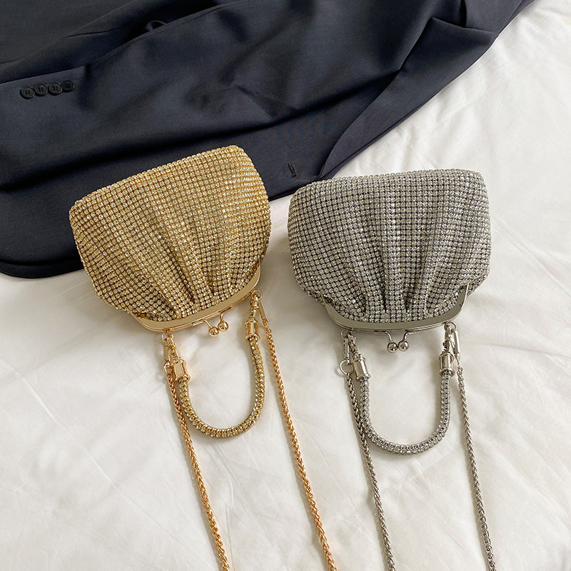 Sparkling diamond-studded women's handbag