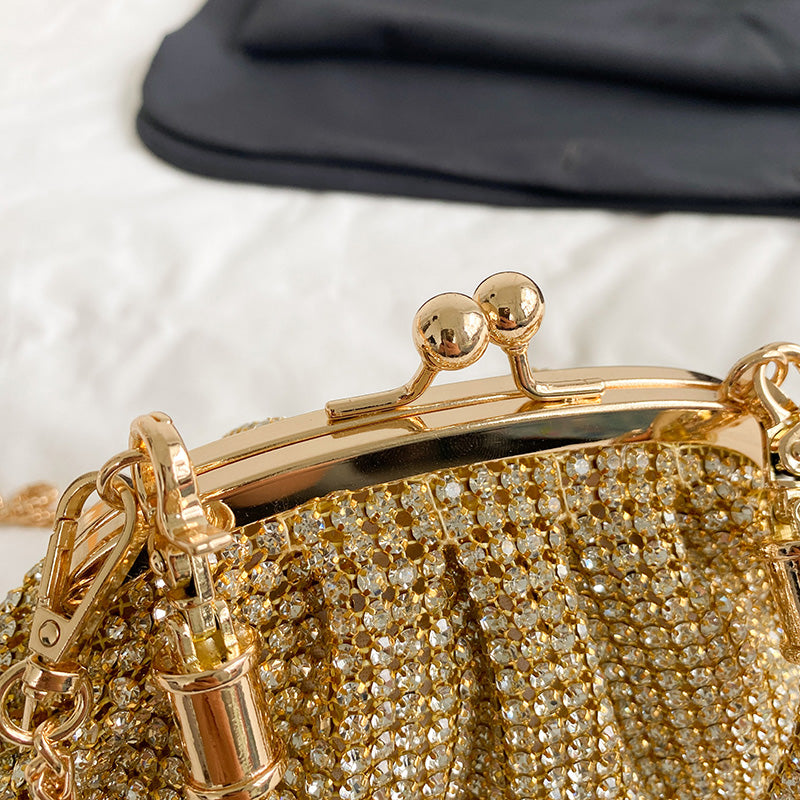 Sparkling diamond-studded women's handbag