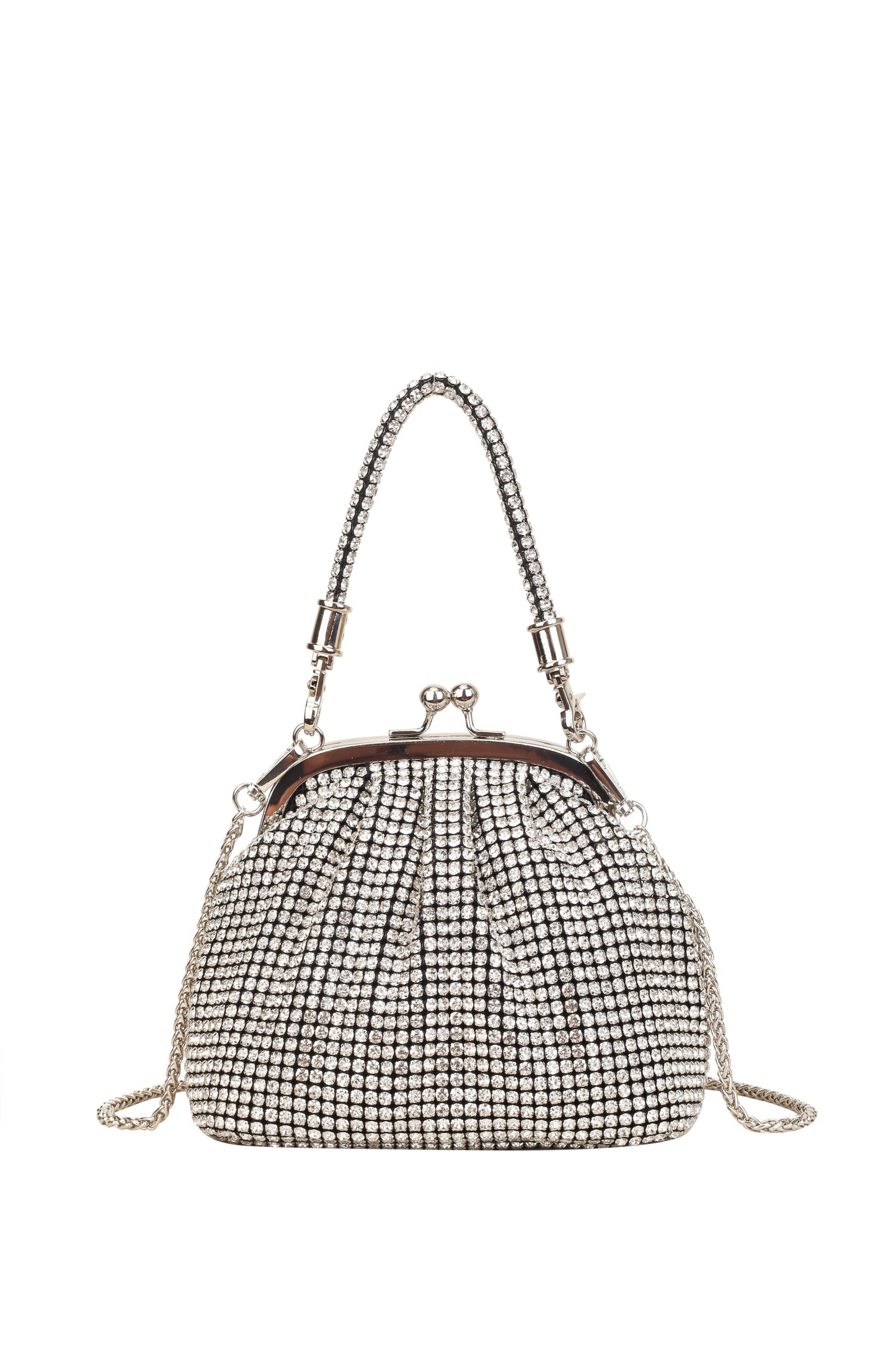 Sparkling diamond-studded women's handbag