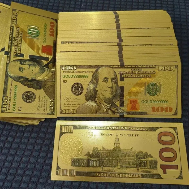 20~100pcs USA 100 Dollars Bills 24k Gold Foil Banknotes USD Money Banknotes Crafts for Collection