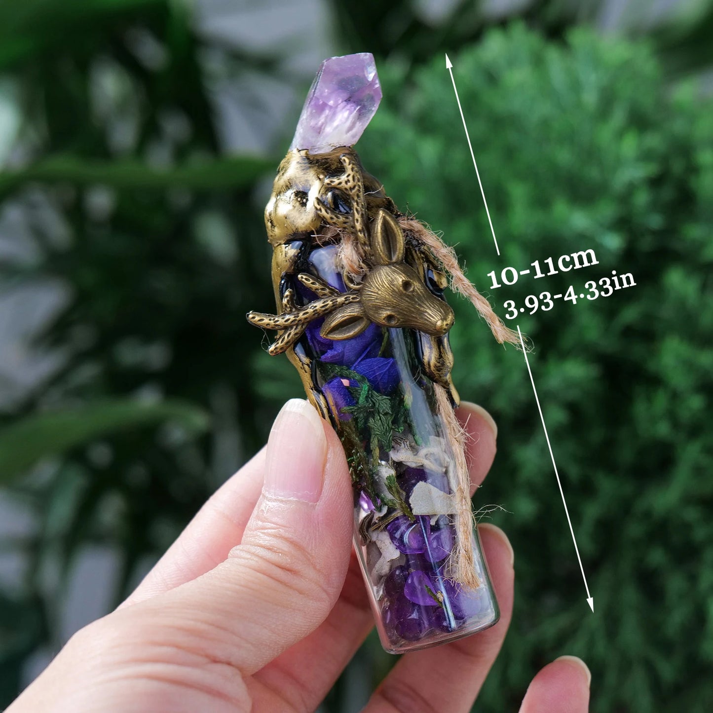 Crystal Wishing Bottle – Gemstone Energy Vial for Divination & Holiday Gift