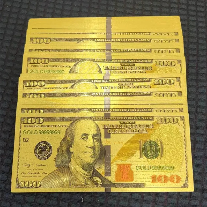 20~100pcs USA 100 Dollars Bills 24k Gold Foil Banknotes USD Money Banknotes Crafts for Collection