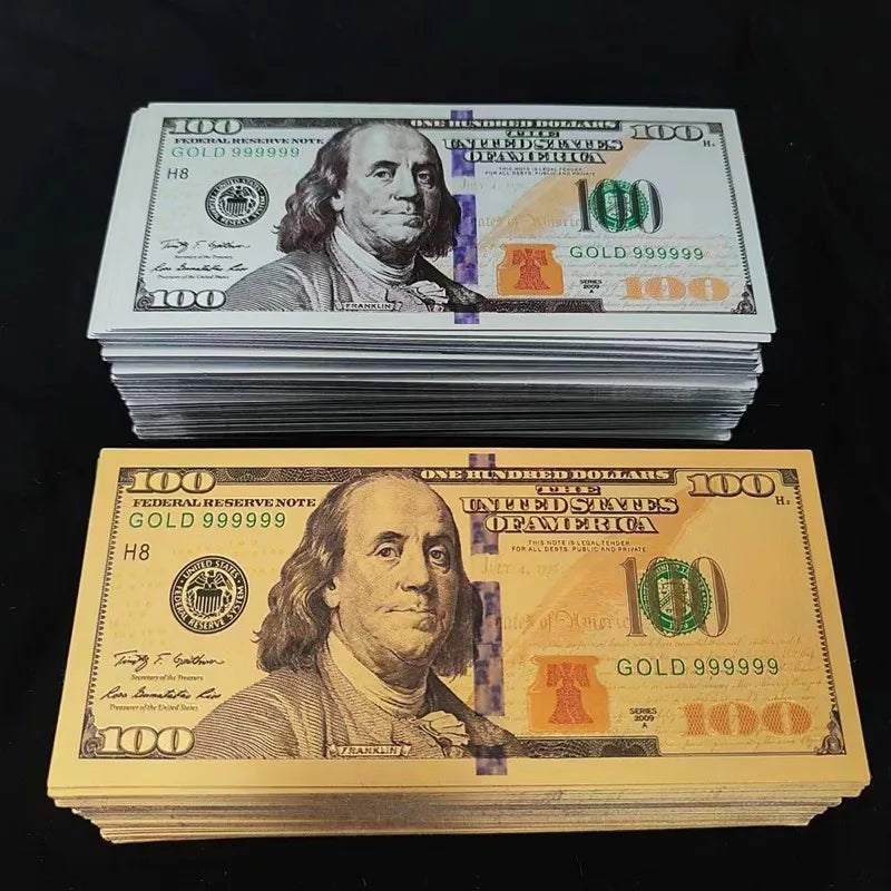 20~100pcs USA 100 Dollars Bills 24k Gold Foil Banknotes USD Money Banknotes Crafts for Collection