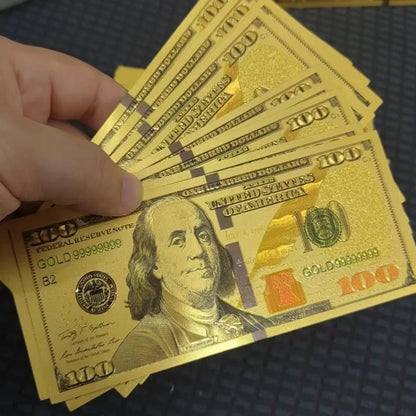 20~100pcs USA 100 Dollars Bills 24k Gold Foil Banknotes USD Money Banknotes Crafts for Collection