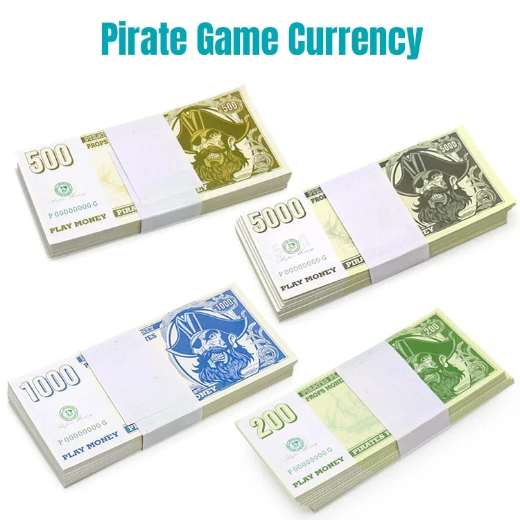 100PCS Pirate Currency Banknotes Props Festival Paper Money Kids Toys New Face Value Prop Game Banknote Home Halloween Decor