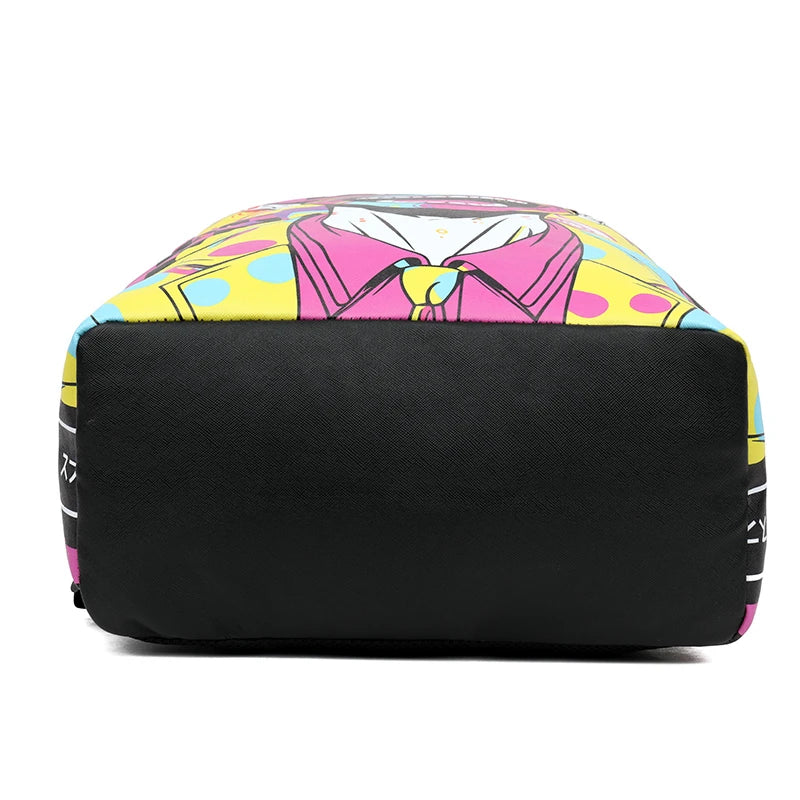 Fashion men's and women's PU graffiti large capacity backpack student backpack travel bag mochila mochilas de hombre school bag