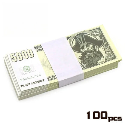 100PCS Pirate Currency Banknotes Props Festival Paper Money Kids Toys New Face Value Prop Game Banknote Home Halloween Decor