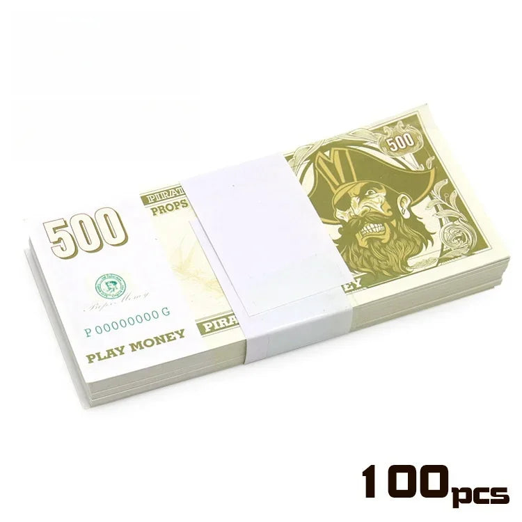 100PCS Pirate Currency Banknotes Props Festival Paper Money Kids Toys New Face Value Prop Game Banknote Home Halloween Decor