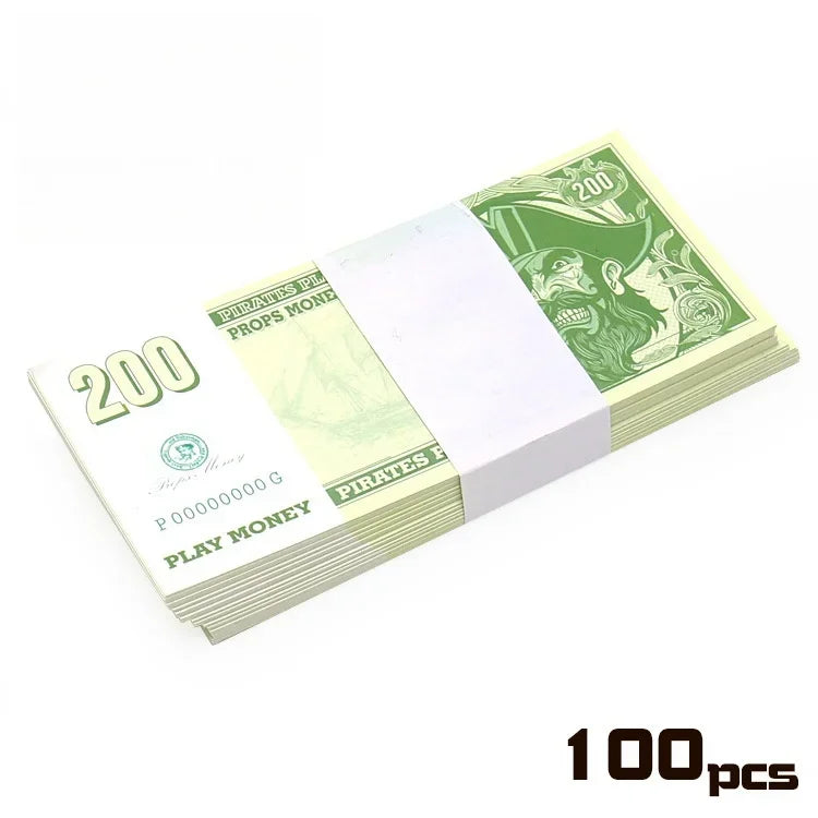 100PCS Pirate Currency Banknotes Props Festival Paper Money Kids Toys New Face Value Prop Game Banknote Home Halloween Decor